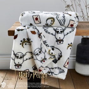 Harry Potter White Hedwig Fleece Blanket