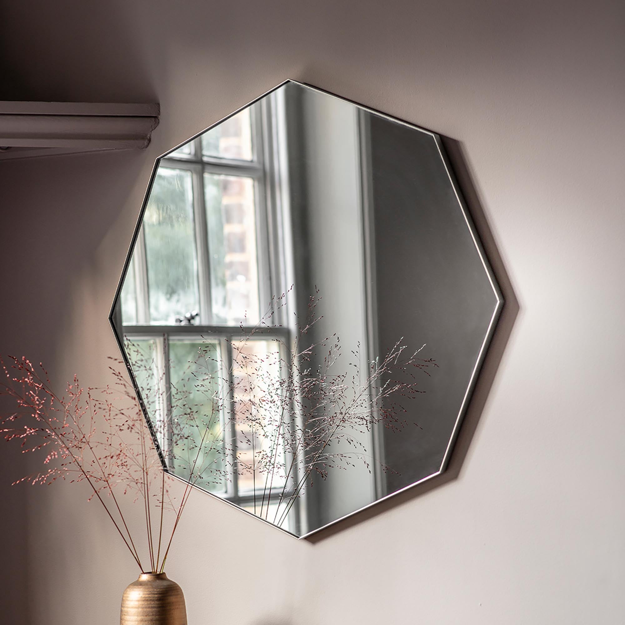 Atwood Octagon Mirror 80cm Silver