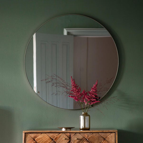 Atwood Round Wall Mirror, 80cm Silver