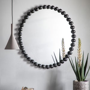 Cedar & Sage Annadel Beaded Round Wall Mirror