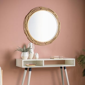 Cedar & Sage Madeira Art Deco Round Wall Mirror