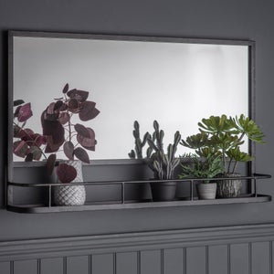 Cedar & Sage Argentine Rectangle Overmantel Wall Mirror With Shelf