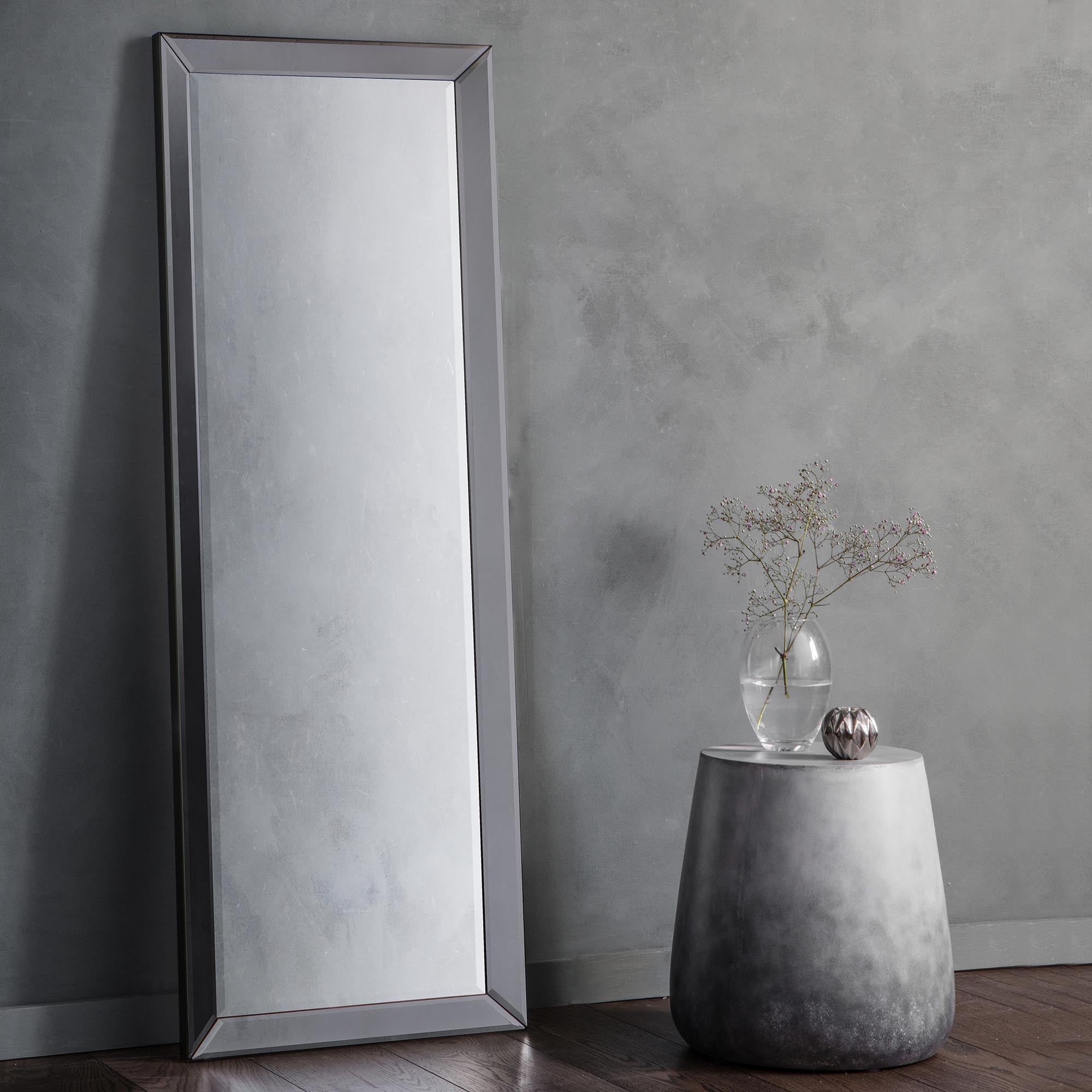 Lyra Wall Mirror Grey 51x143cm Grey