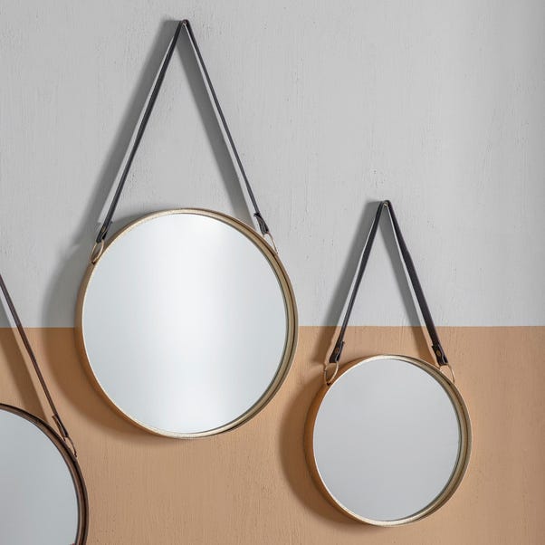 Set of 2 Marlo Hanging Round Wall Mirrors image 1 of 3
