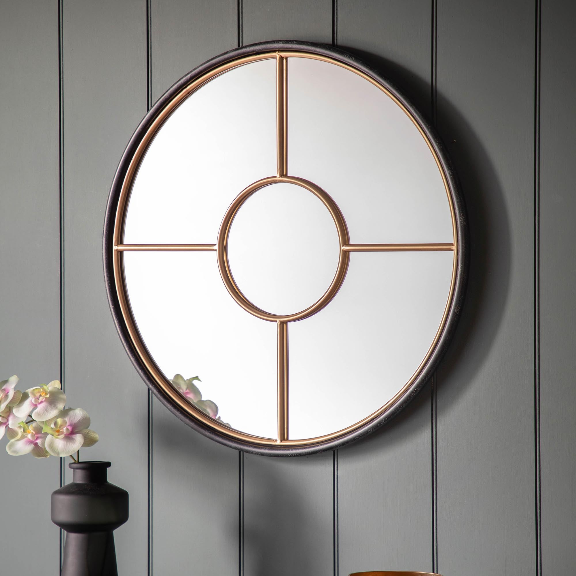 Rath Round Wall Mirror 80cm Gold