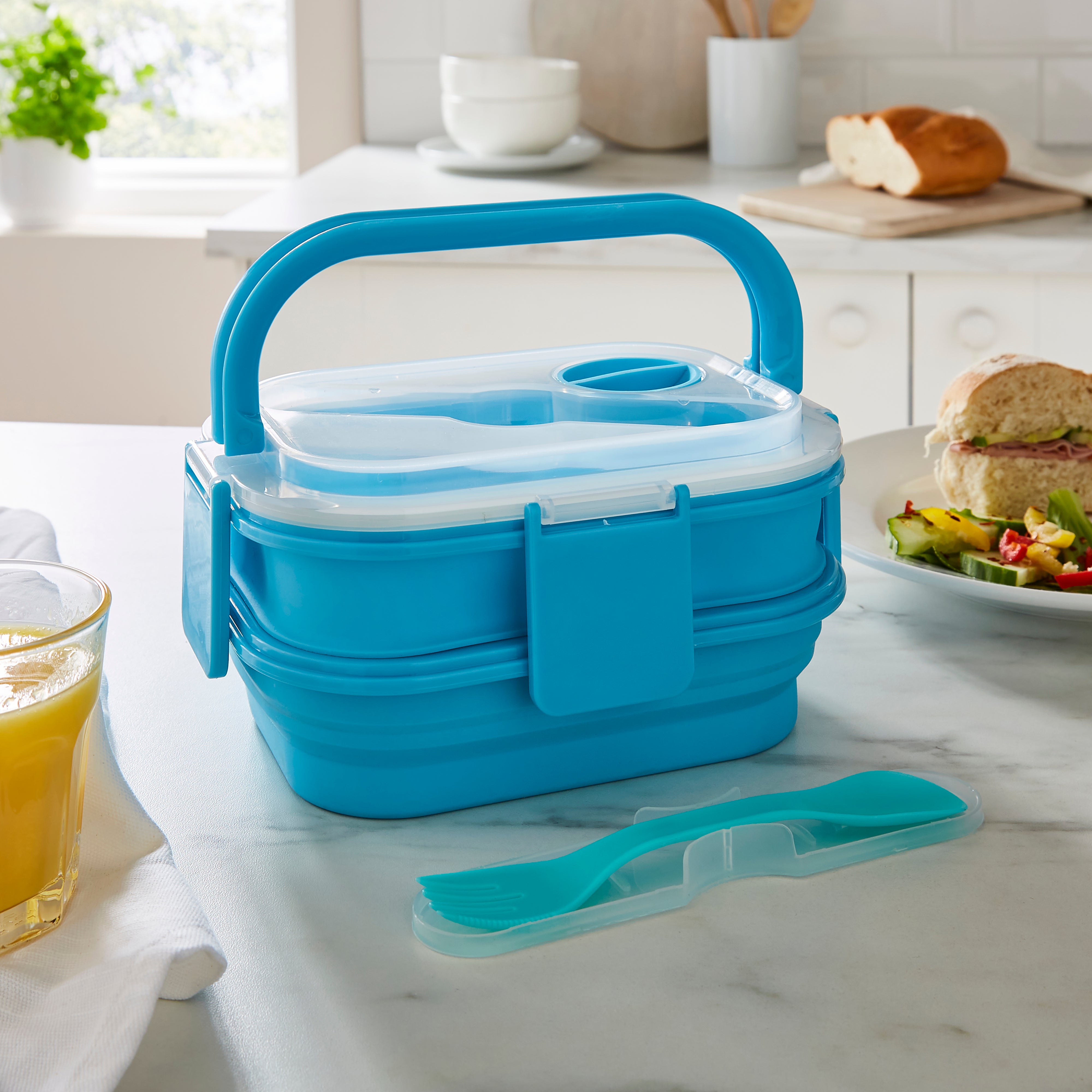 Image of 2 Layer Collapsible Storage Container Blue