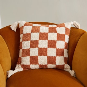 Artisan Checkerboard Butterscotch Cushion Cover