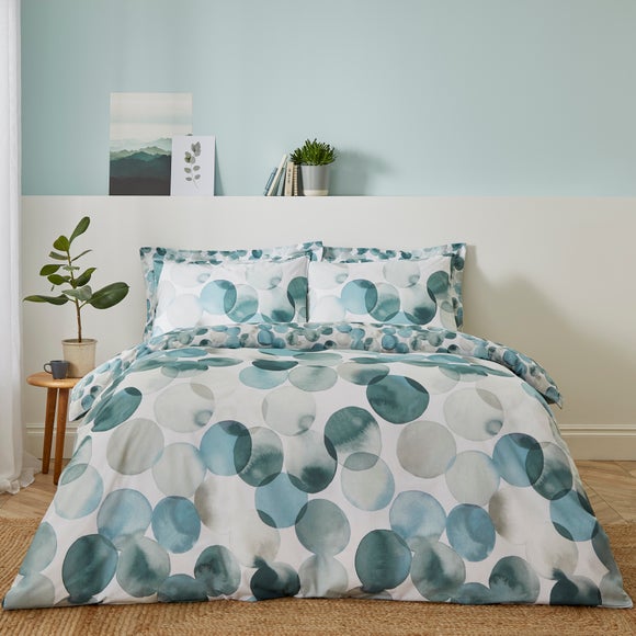 Click to view product details and reviews for Watercolour Circles Teal Duvet Cover And Pillowcase Set.