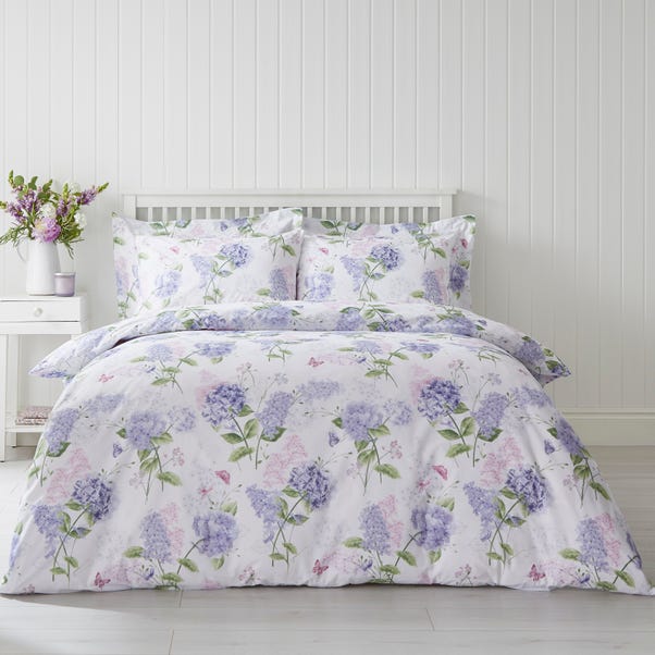 Wild Hydrangea Lilac Duvet Cover and Pillowcase Set Lilac undefined
