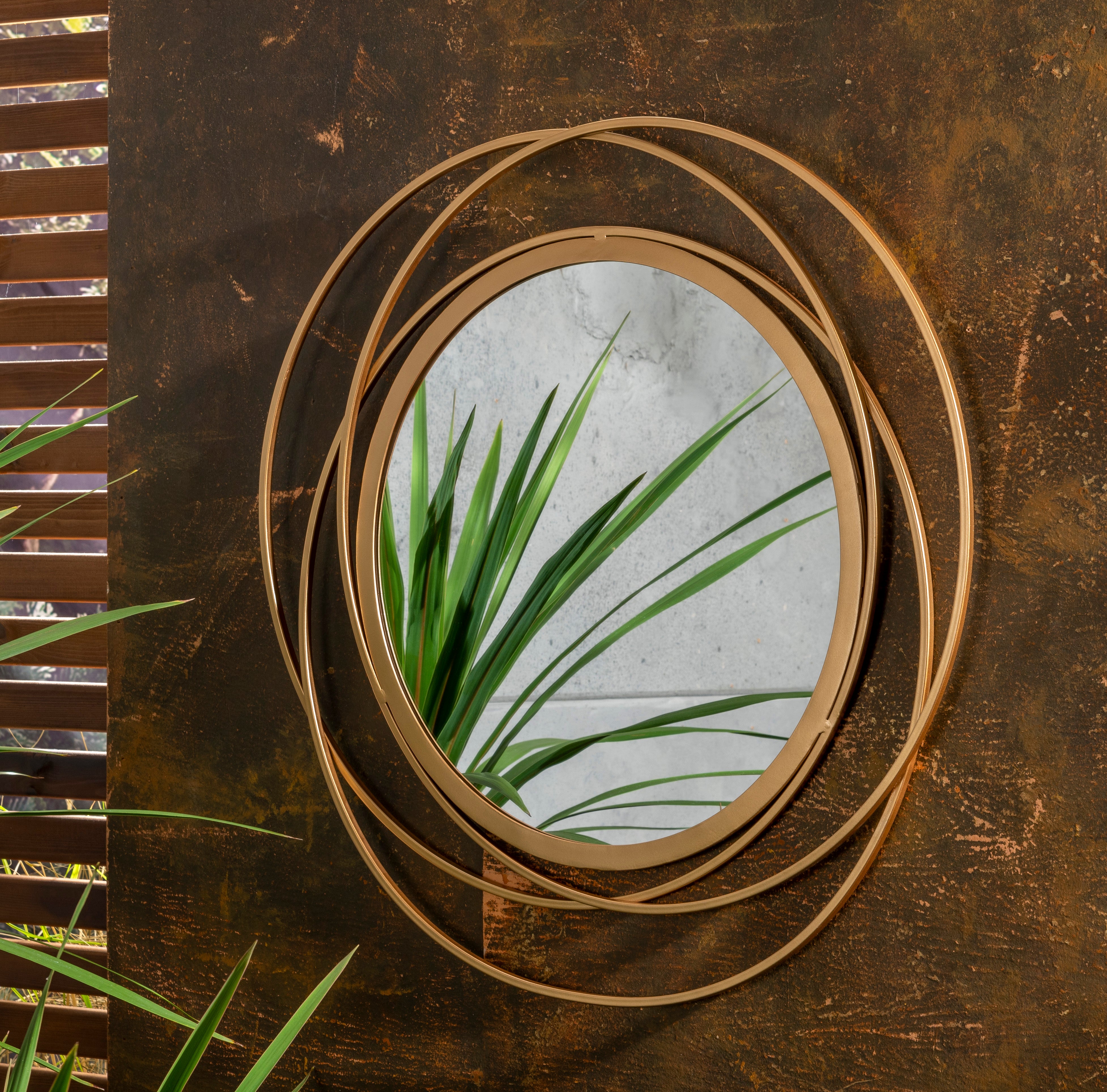 Luxe Round Indoor Outdoor Wall Mirror