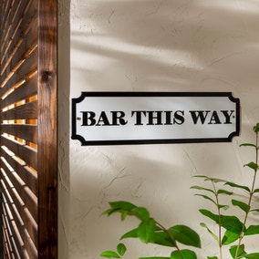 Bar This Way Indoor Outdoor Metal Plaque