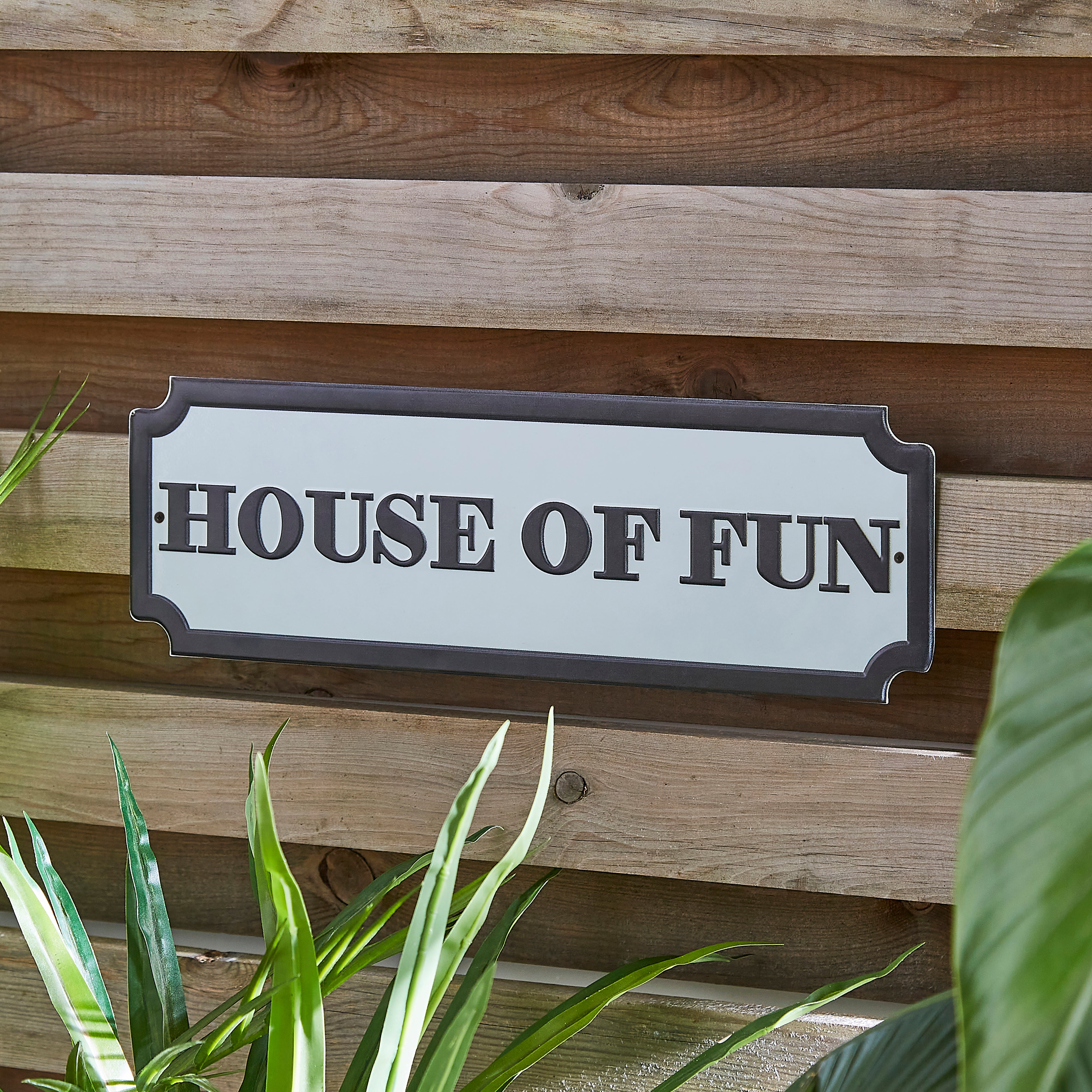House of Fun Indoor Outdoor Metal Plaque