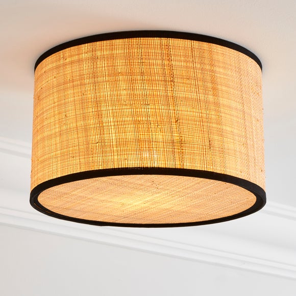 Malika Cane Flush Ceiling Light