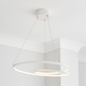 Menton Integrated LED Swirl Hoop Semi Flush Ceiling Light