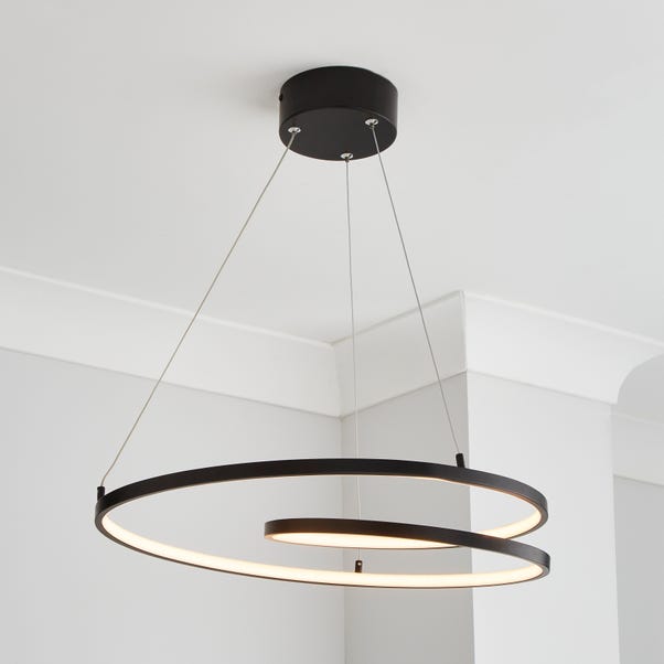 Menton Integrated LED Swirl Hoop Semi Flush Ceiling Light image 1 of 6