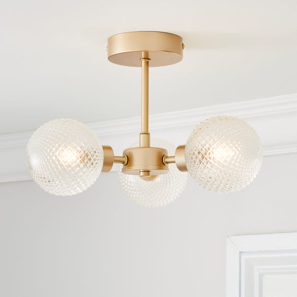 Elodie 3 Light Semi Flush Ceiling Fitting Clear