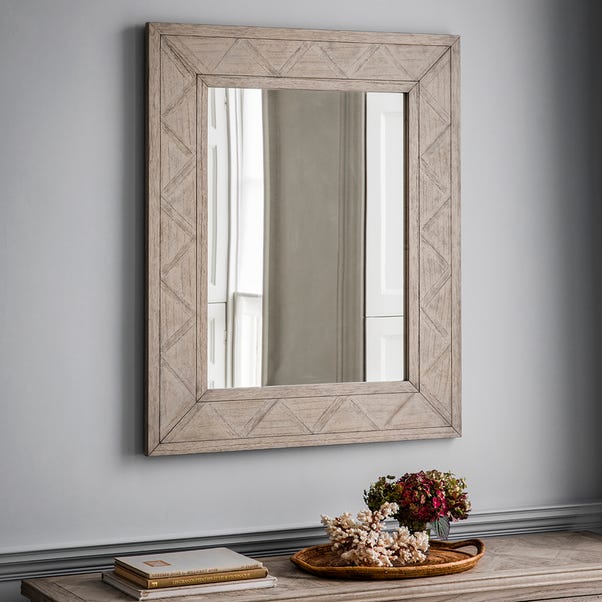 Mystic Wall Mirror, 90x110cm Light Wood
