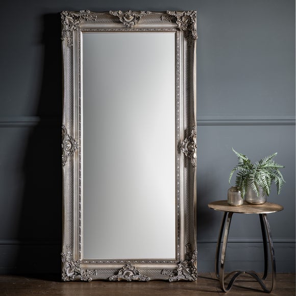 Leaner mirror store silver