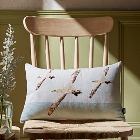 Embroidered Gannet Cushion Cover