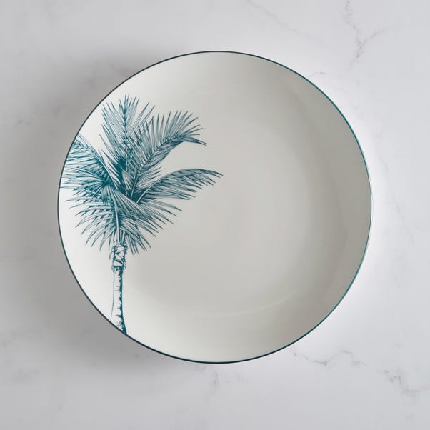 Luxe Palm Dinner Plate Teal (Blue)