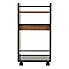 Naples Serving Cart Black and Pine Effect