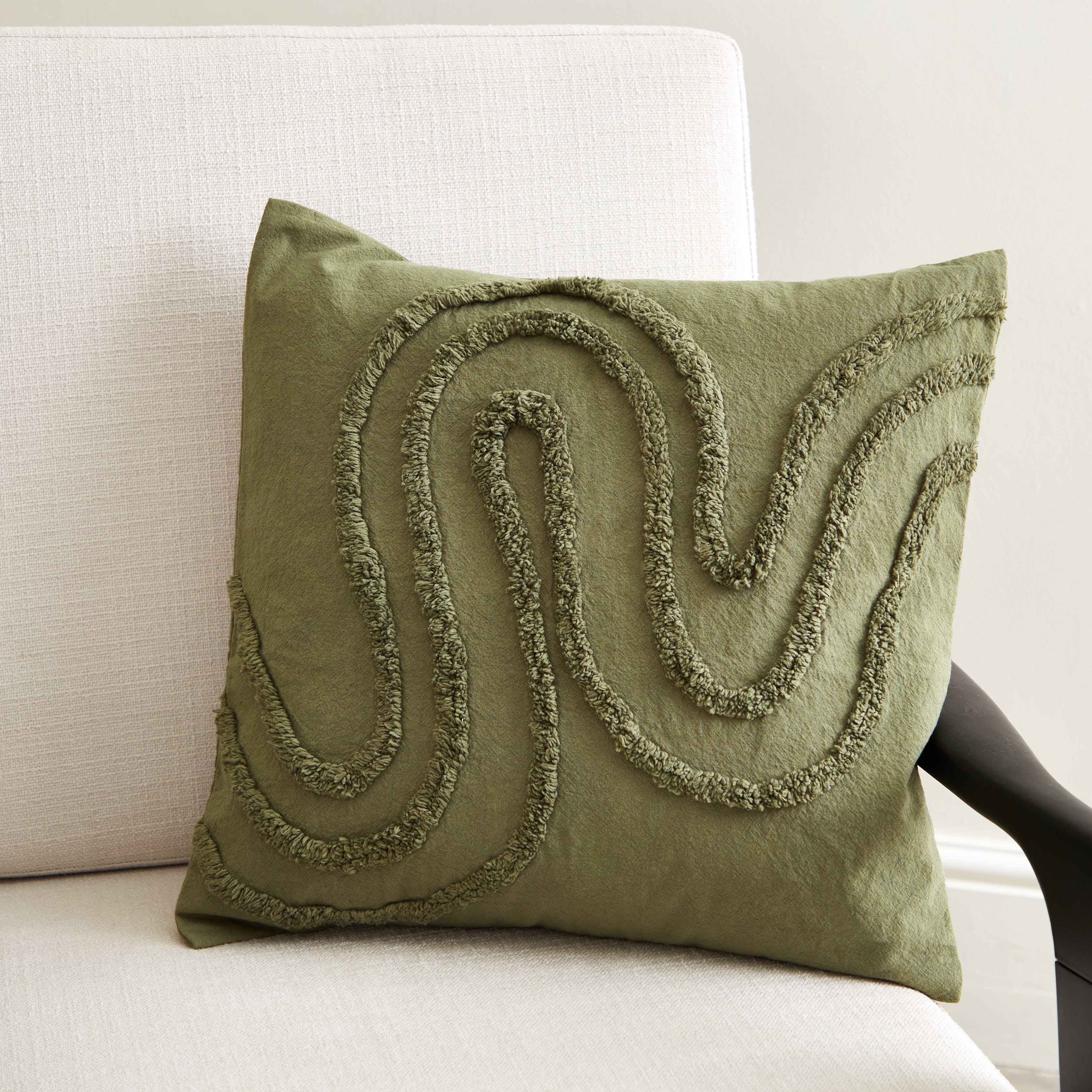 Tufted Cushion Cover Green