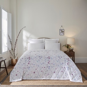 Dorma Wildflower Mauve Cotton Bedspread