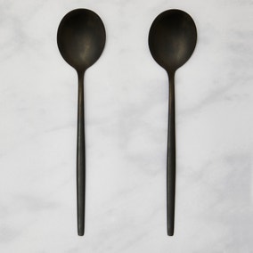 Hexham Set of 2 Black Serving Spoons