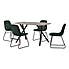 Athens Rectangular Concrete Effect Dining Table with 4 Lukas Green Dining Chairs