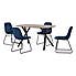 Athens Rectangular Oak Effect Dining Table with 4 Lukas Blue Dining Chairs