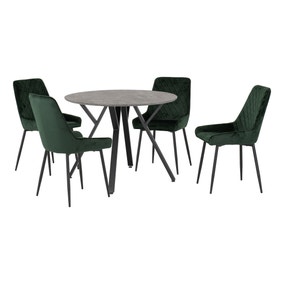 Athens Round Dining Table with 4 Avery Chairs
