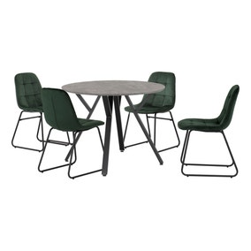 Athens Round Dining Table with 4 Lukas Chairs