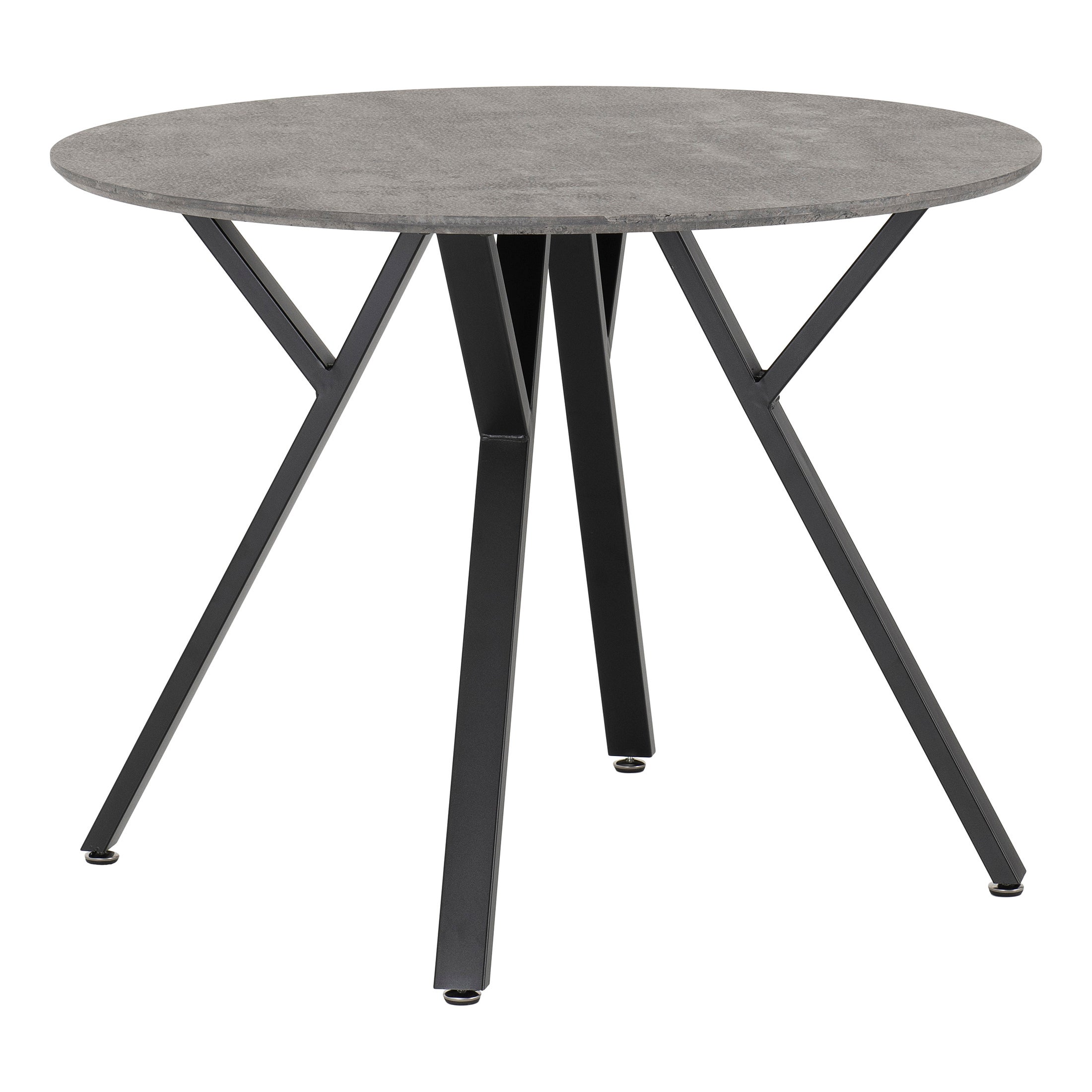 Athens 4 Seater Round Dining Table Grey Concrete Effect Grey