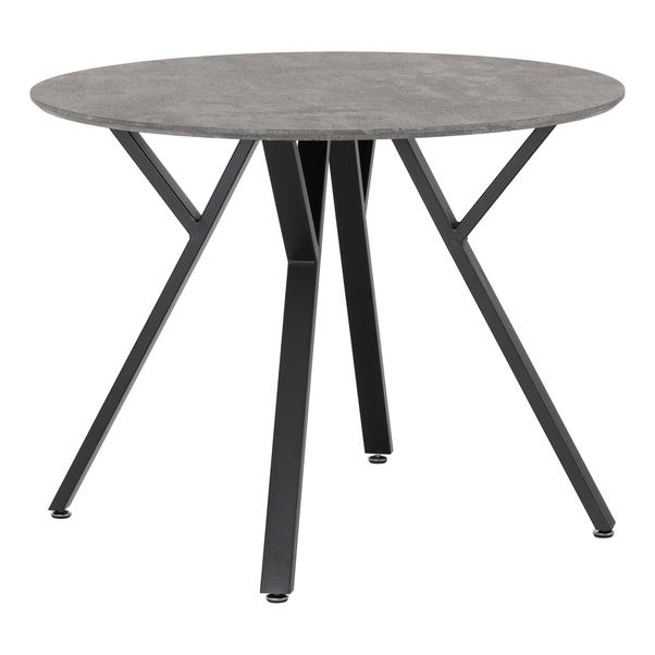 Athens 4 Seater Round Dining Table, Grey Concrete Effect image 1 of 3