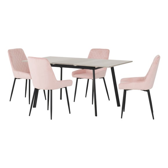 4 pink dining chairs