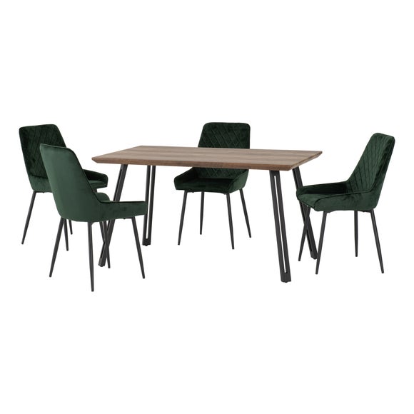 Photos - Dining Table Emerald Quebec Rectangular  with 4 Avery Chairs 