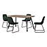 Quebec Rectangular Oak Effect Dining Table with 4 Lukas Green Dining Chairs