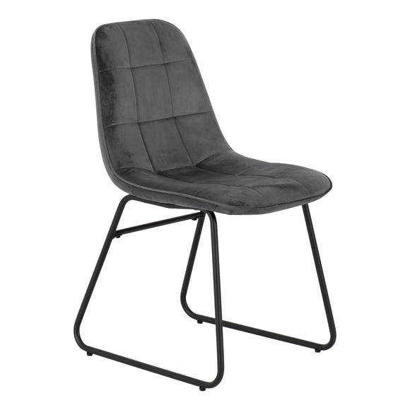 Quebec Rectangular Oak Effect Dining Table with 4 Lukas Grey Dining