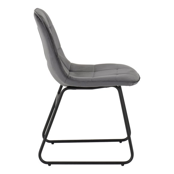 Quebec Rectangular Oak Effect Dining Table with 4 Lukas Grey Dining