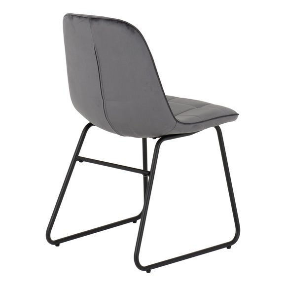 Quebec Rectangular Oak Effect Dining Table with 4 Lukas Grey Dining