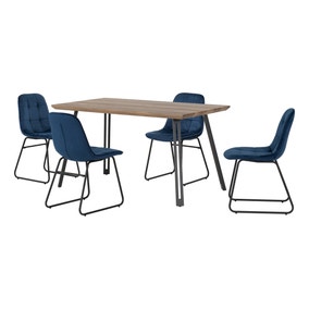 Quebec Rectangular Dining Table with 4 Lukas Chairs