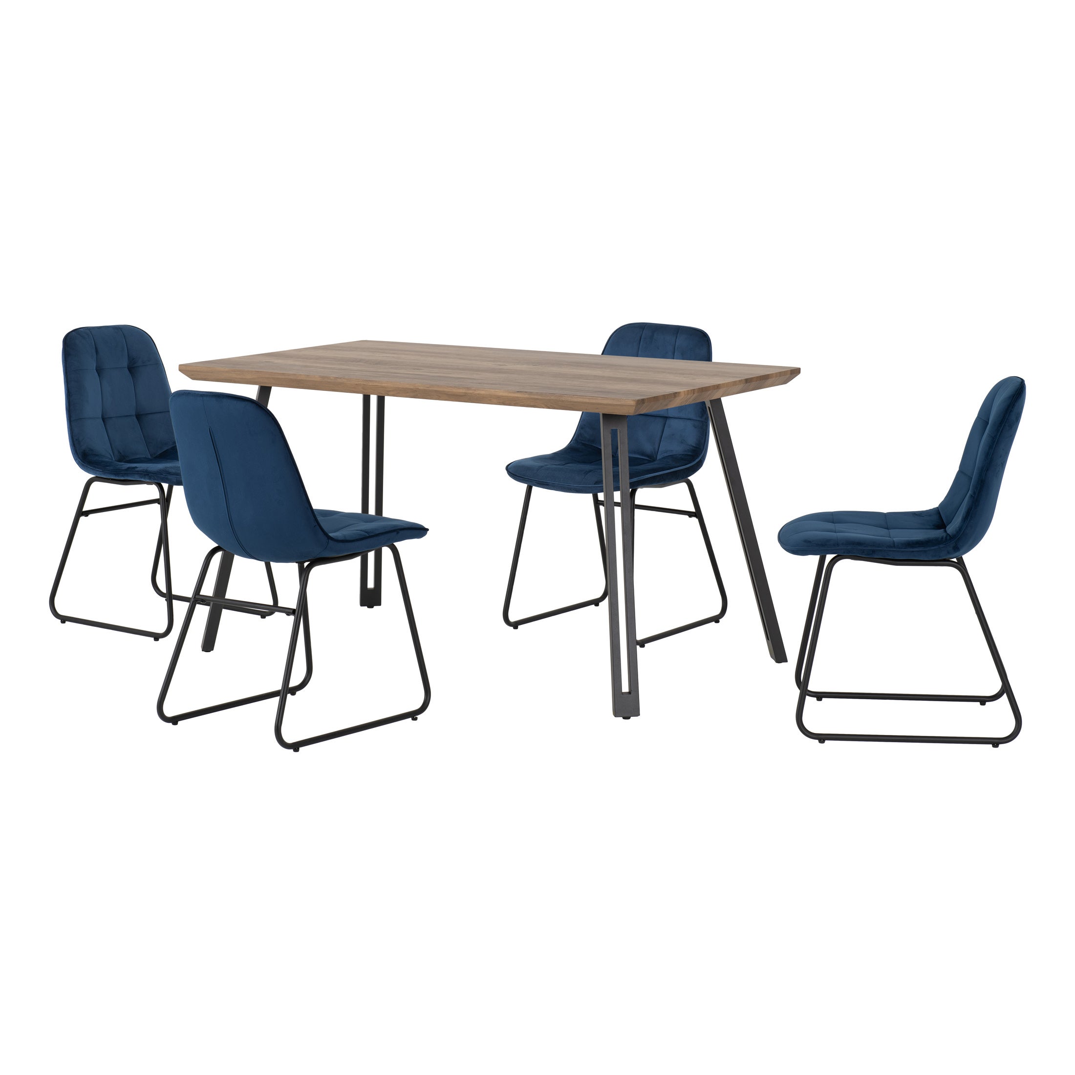 Photos - Sofa Lukas Quebec Rectangular Dining Table with 4  Chairs Navy Blue 