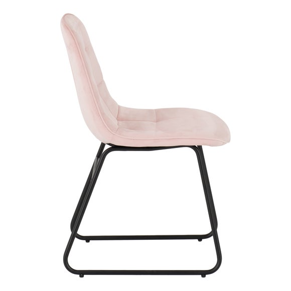 Quebec Wave Oak Effect Dining Table with 4 Lukas Blue Dining Chairs