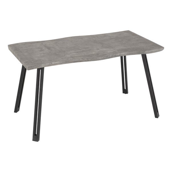 Quebec Wave 4 Seater Rectangular Dining Table, Grey Concrete Effect  image 1 of 5