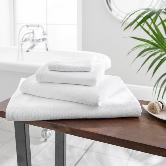 Hotel 100 Recycled Cotton Towel White Dunelm