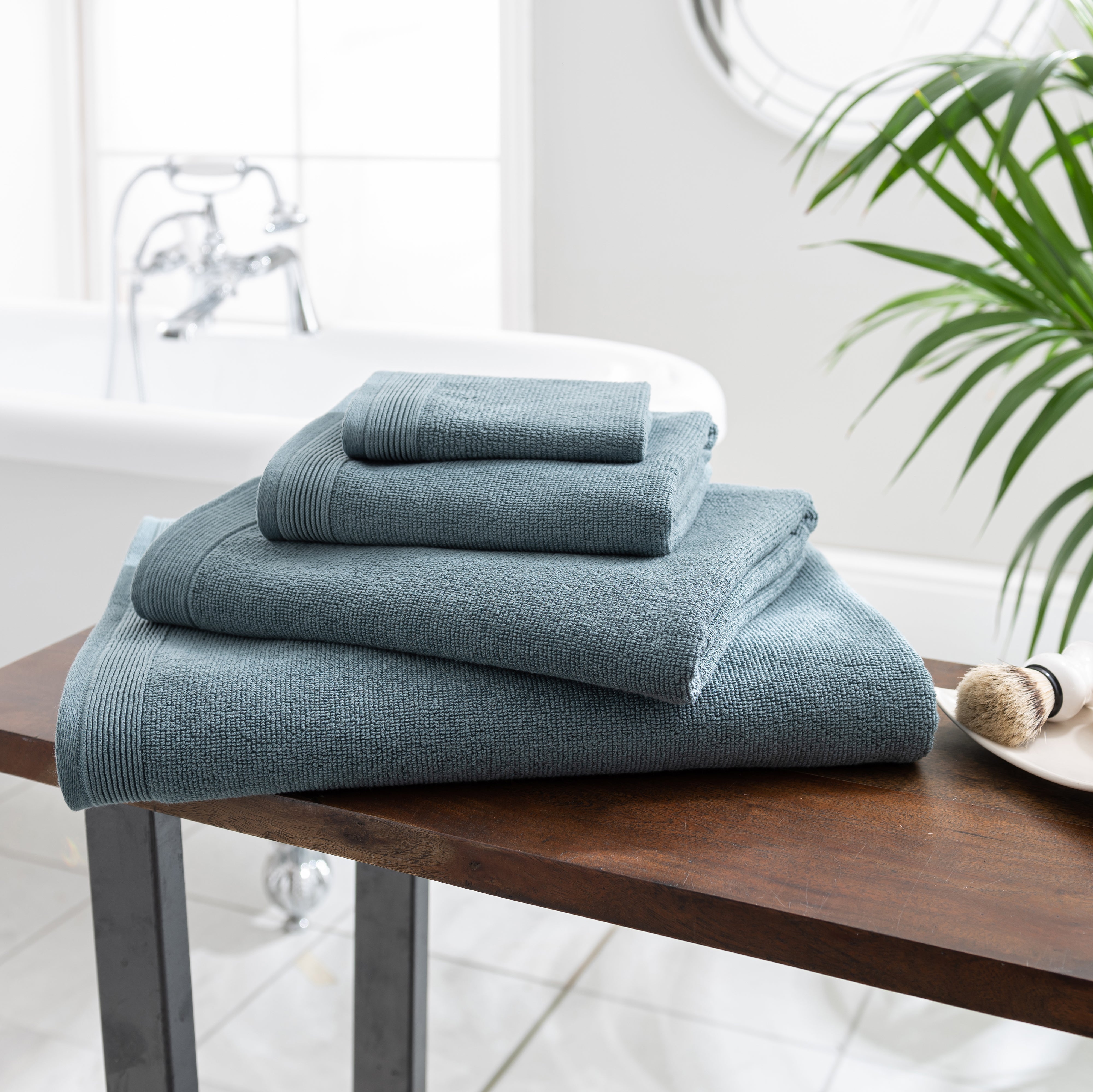 Hotel 100% Recycled Cotton Towel Pacific Blue | Dunelm