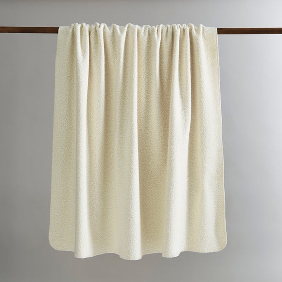 Boucle Grey Throw Dunelm