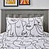 Faces Mono Black Duvet Cover and Pillowcase Set  undefined