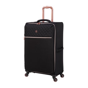 IT Luggage Black & Rose Gold Divinity 4 Wheel Suitcase