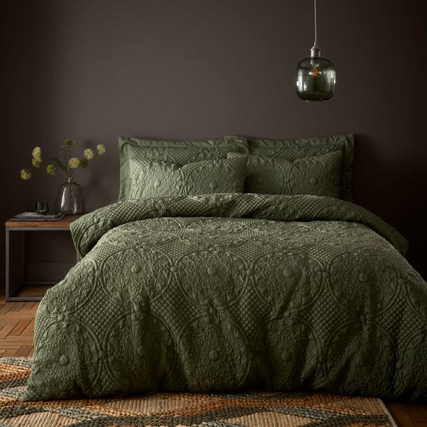 Mandalay Olive Duvet Cover and Pillowcase Set  undefined